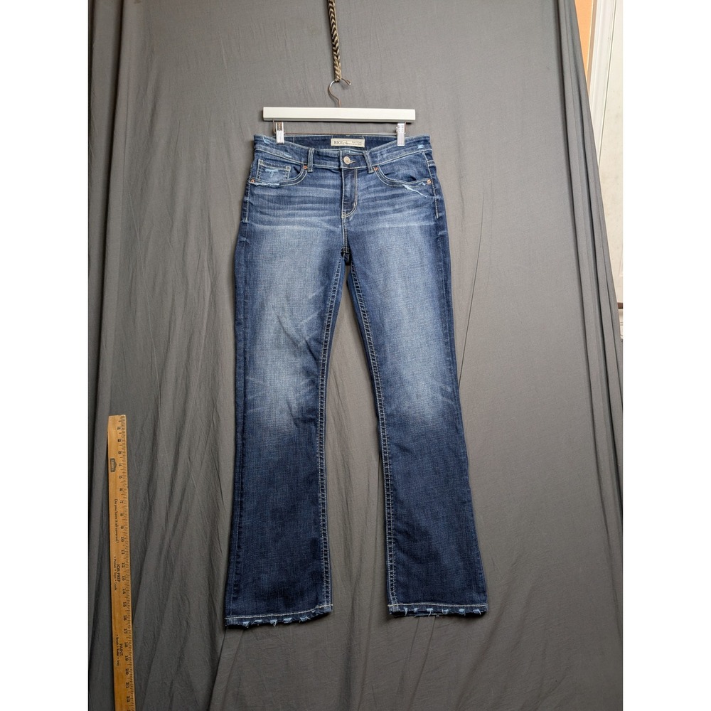 BKE Payton Mid-Rise Bootcut Jeans Blue Distressed ABK3933 Size 29x31.5 Mens
